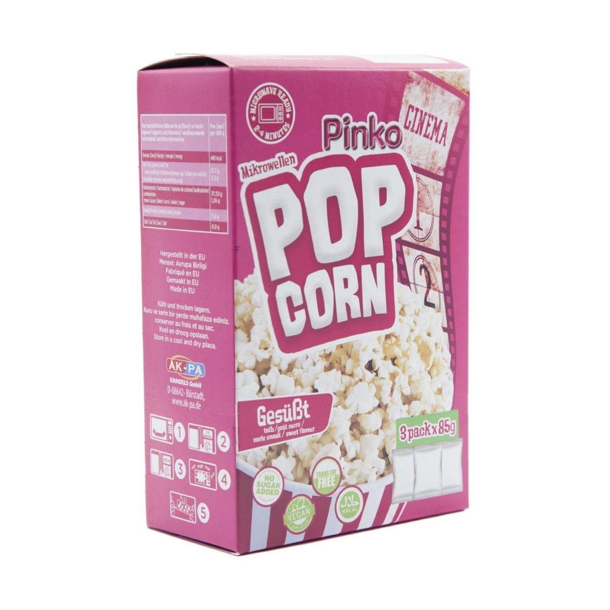PINKO POPCORN SUCREE 3X85G – Image 1